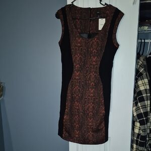Mango Red and Black Patterned Dress